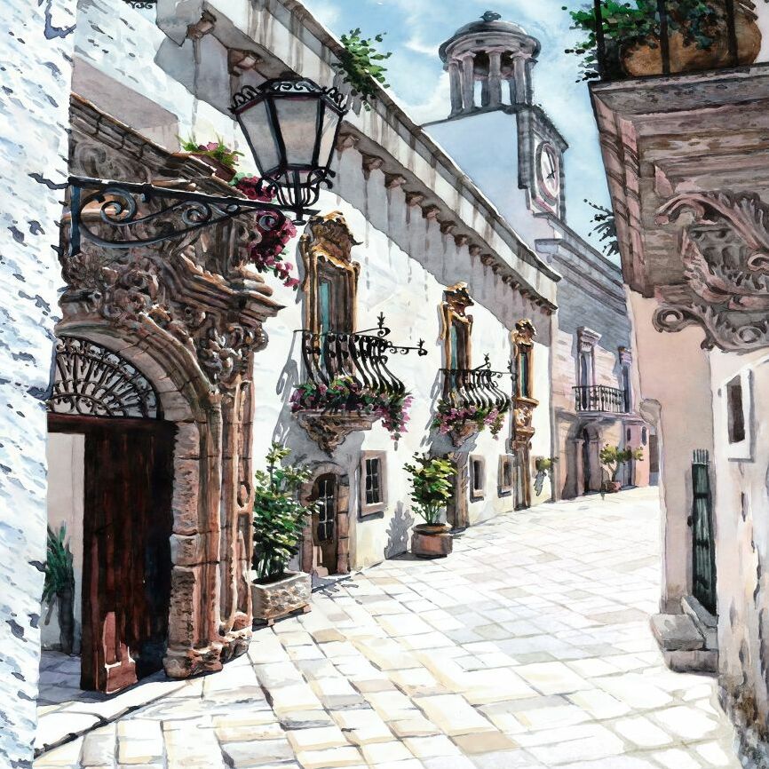 Картина на холсте Итальянская улочка, арт hd2338501